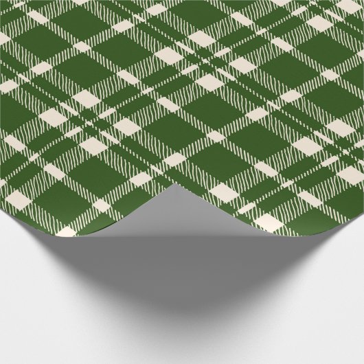 Papier Cadeau Noël Vert Plaid Pays Mignonne Festif Vacances (Coin)
