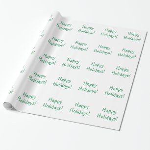 Papier Cadeau Noël Vert Police Joyeux Vacances Voeux