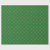Papier Cadeau Noël vert rouge blanc sucre de canne mignon motif (Plat)