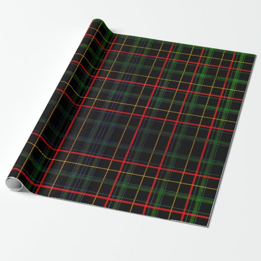 Papier Cadeau Noël Vert/Rouge Plaid | Papier d'enrobage (Déroulé)