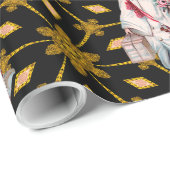 Papier Cadeau Noël victorien de petit garçon de berger (Coin rond)