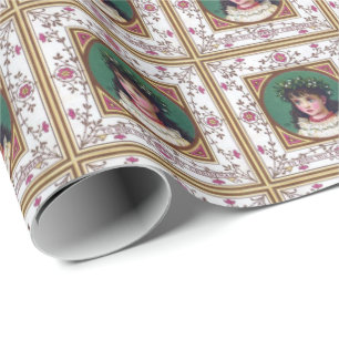 Papier Cadeau Noël victorien vintage de Kate Greenaway