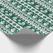 Papier Cadeau Noël Vilain tricot Motif Vert foncé (Coin)