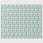 Papier Cadeau Noël Village de Noël Snow Retro vintmas (Plat)