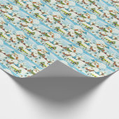 Papier Cadeau Noël Village de Noël Snow Retro vintmas (Coin)