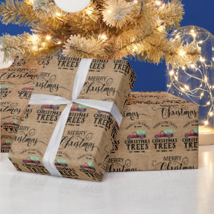 Papier Cadeau Noël vintage - Camion rouge