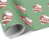 Papier Cadeau Noël vintage de Père Noël (Coin rond)