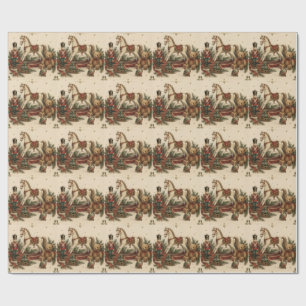 Papier Cadeau Noël Vintage Élégant , Soldat de Jouet Antique