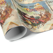 Papier Cadeau Noël Vintage, La Nuit Avant Noël (Coin rond)