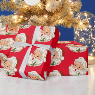 Papier Cadeau Noël Vintage Père Noël