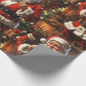 Papier Cadeau Noël vintage Père Noël (Coin)