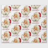 Papier Cadeau Noël vintage Père Noël (Plat)