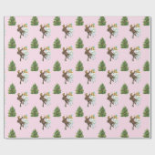 Papier Cadeau Noël Vintage pour enfants dansants (Plat)