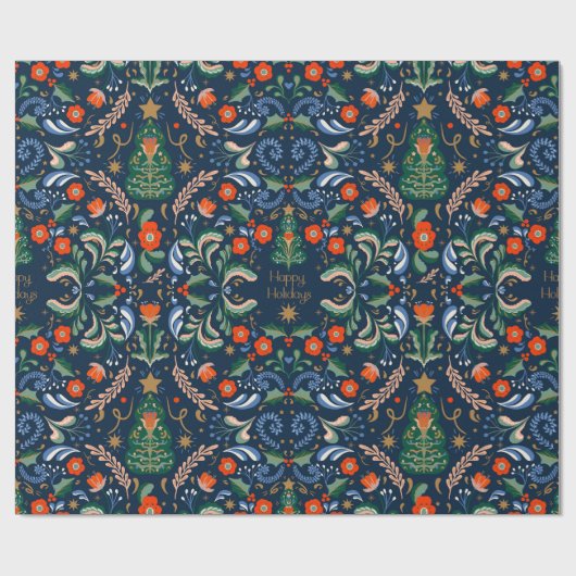 Papier Cadeau Noël vintage rétro (Plat)