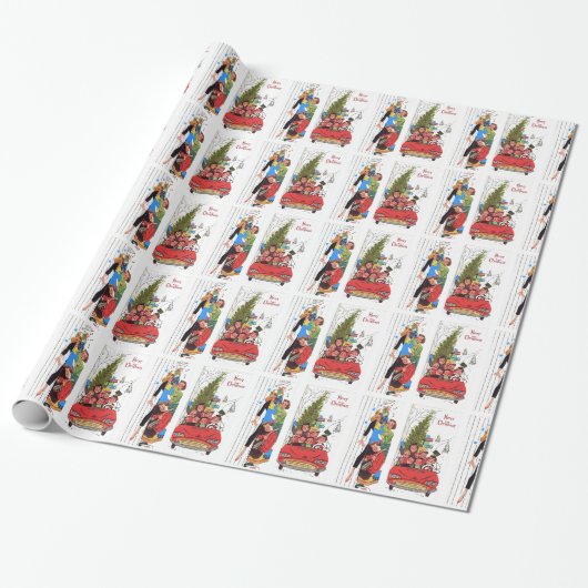 Papier Cadeau Noël vintage rockabilly (Déroulé)
