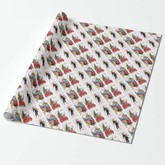 Papier Cadeau Noël vintage rockabilly (Déroulé)