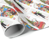 Papier Cadeau Noël vintage rockabilly (Coin rond)