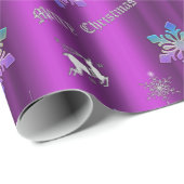 Papier Cadeau Noël violet luxueux (Coin rond)