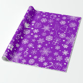Papier Cadeau Noël Violet Violet Motif de vacances (Déroulé)