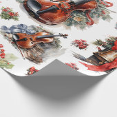 Papier Cadeau Noël Violon Vintage (Coin)