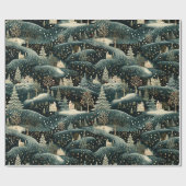 Papier Cadeau Noël Whimsical Winter Woodland (Plat)
