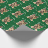 Papier Cadeau Noël Yorkshire Terrier en vert (Coin)