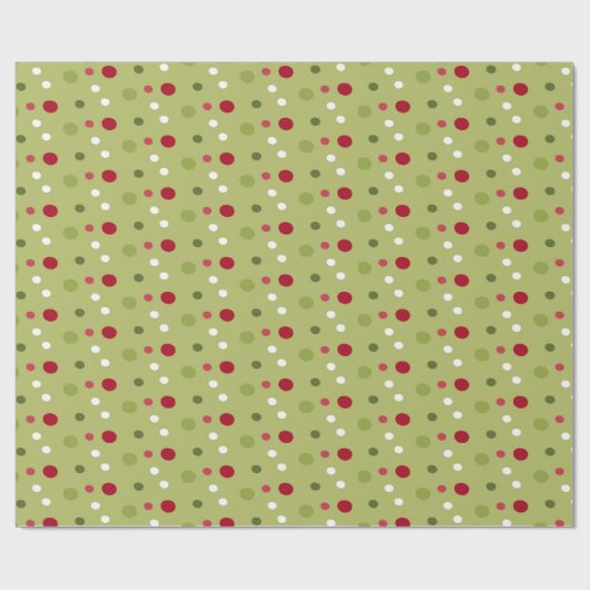 Papier Cadeau Noëls rouges, blancs et verts avec support vert (Plat)