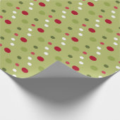 Papier Cadeau Noëls rouges, blancs et verts avec support vert (Coin)