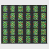 Papier Cadeau Noeud celtique irlandais coloré (Plat)