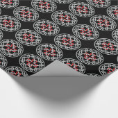 Papier Cadeau Noeud celtique rouge métallique (Coin)