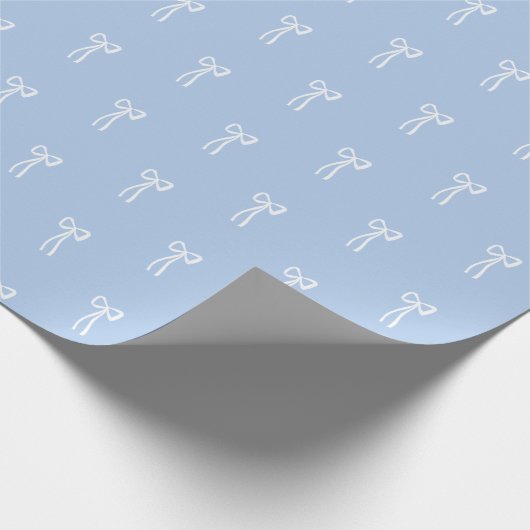 Papier Cadeau Nœud Coquette Classique Bleu Français Poussiéreux (Coin)