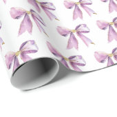 Papier Cadeau Nœud Coquette Violet (Coin rond)