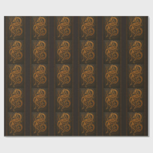 Papier Cadeau Nœud de serpent en vieux norrois avec bordure celt