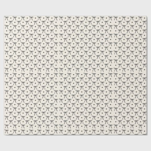 Papier Cadeau Noeud noir coquet Mignon coeur Féminin Mignon (Plat)