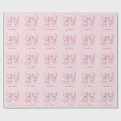 Papier Cadeau Nœud Papillon Rose Tendance Personnalisé Avec Nom  (Plat)