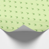 Papier Cadeau Nœud vert, fond vert clair (Coin)