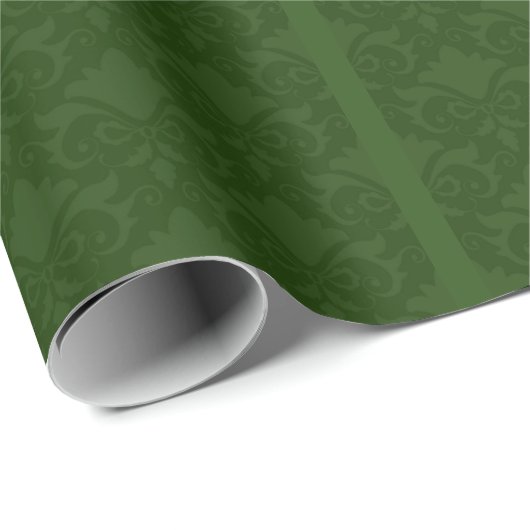 Papier Cadeau Nœuds en damas vert (Coin rond)