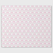 Papier Cadeau Nœuds Papillon Monogramme Rose Et Vert Bébé Fille (Plat)