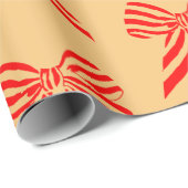 Papier Cadeau Nœuds rouges (Coin rond)