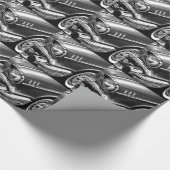 Papier Cadeau Noir 1957 et blanc de Bel Air de Chevrolet (Coin)