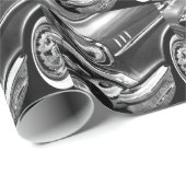 Papier Cadeau Noir 1957 et blanc de Bel Air de Chevrolet (Coin rond)