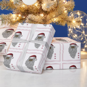 Papier Cadeau Noir Africain Père Noël Blanc Noël