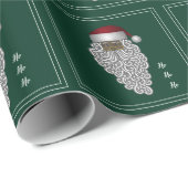 Papier Cadeau Noir Africain Père Noël Vert Noël (Coin rond)