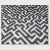 Papier Cadeau Noir argenté de labyrinthe (Plat)