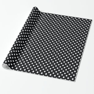 Papier Cadeau Noir avec points blancs
