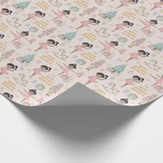 Papier Cadeau Noir Ballerina Casse-Noires Personnalisé (Coin)