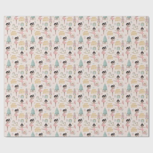 Papier Cadeau Noir Ballerina Casse-Noires Personnalisé (Plat)