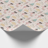 Papier Cadeau Noir Ballerina Casse-Noires Personnalisé (Coin)