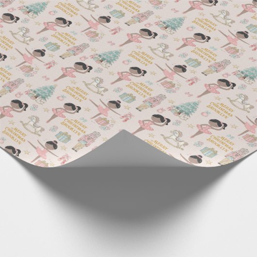 Papier Cadeau Noir Ballerina Casse-Noires Personnalisé (Coin)