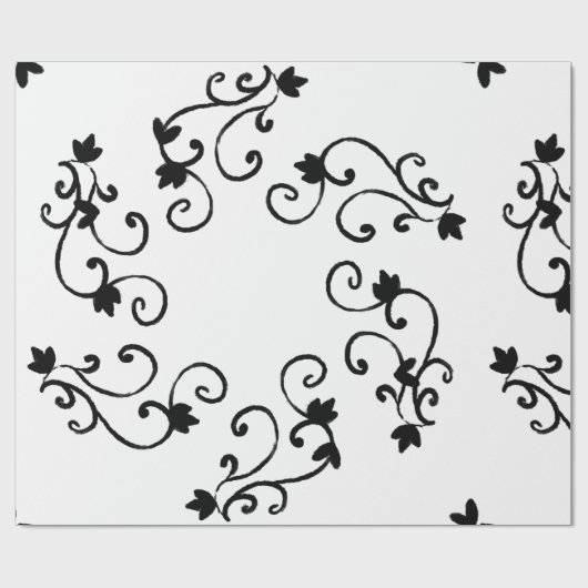 Papier Cadeau Noir & Blanc (Plat)